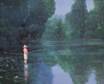 Child Fishing, 1989 by Lincoln Seligman